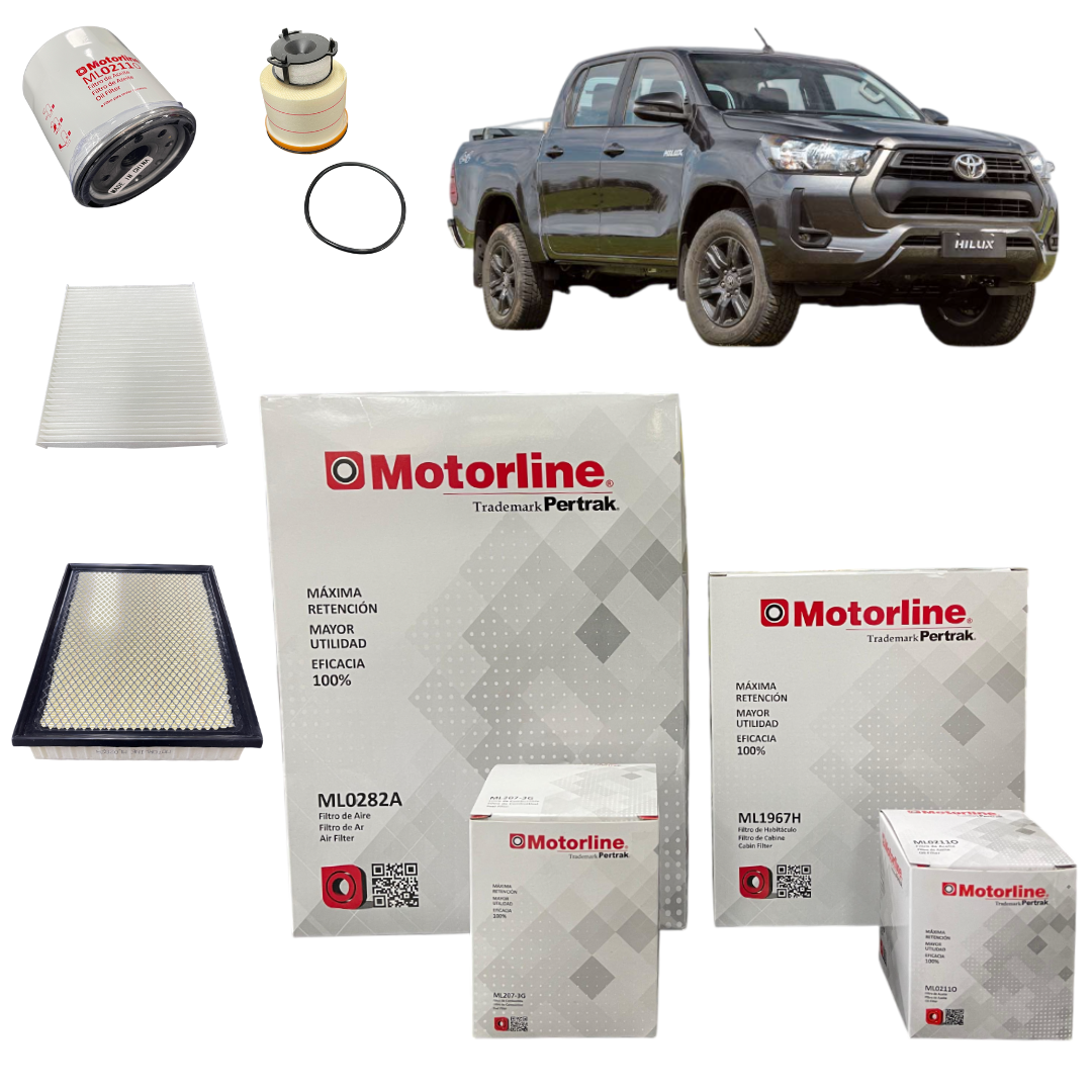 7 Kit 4 Filtros Para Toyota Hilux 2.4 / 2.8 Tdi 2016 A 2025 - Image 1